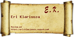 Erl Klarissza névjegykártya